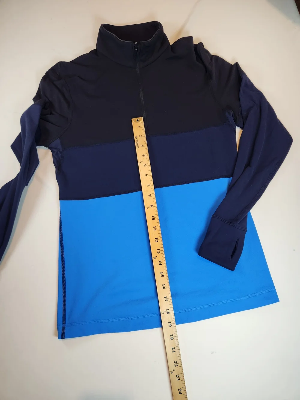 lululemon athletica Navy and Bright Blue Colorblock Half-Zip Pullover